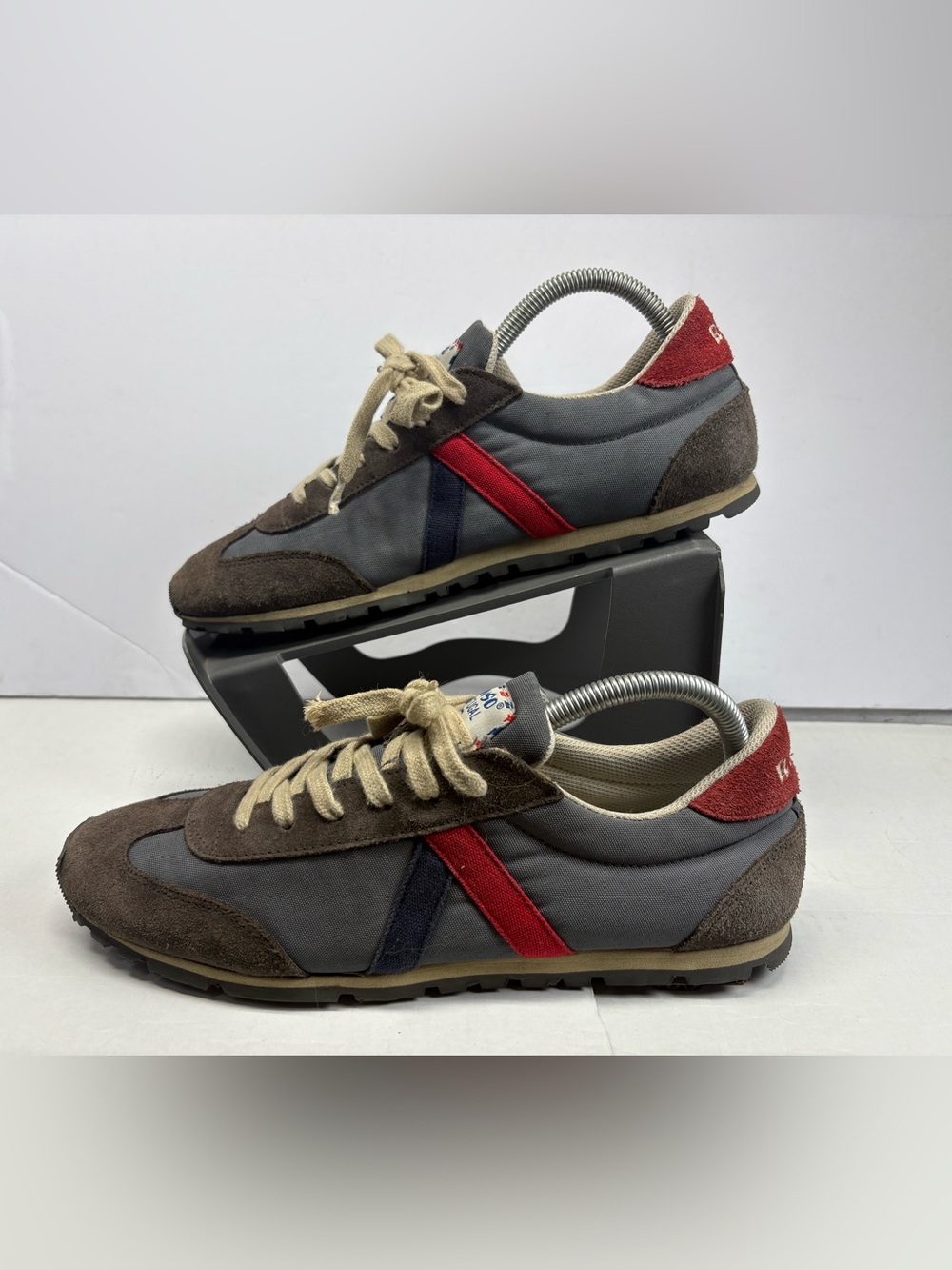 Men’s El Ganso Canvas Sneakers Size 41 Blue Red Gray Made In Portugal